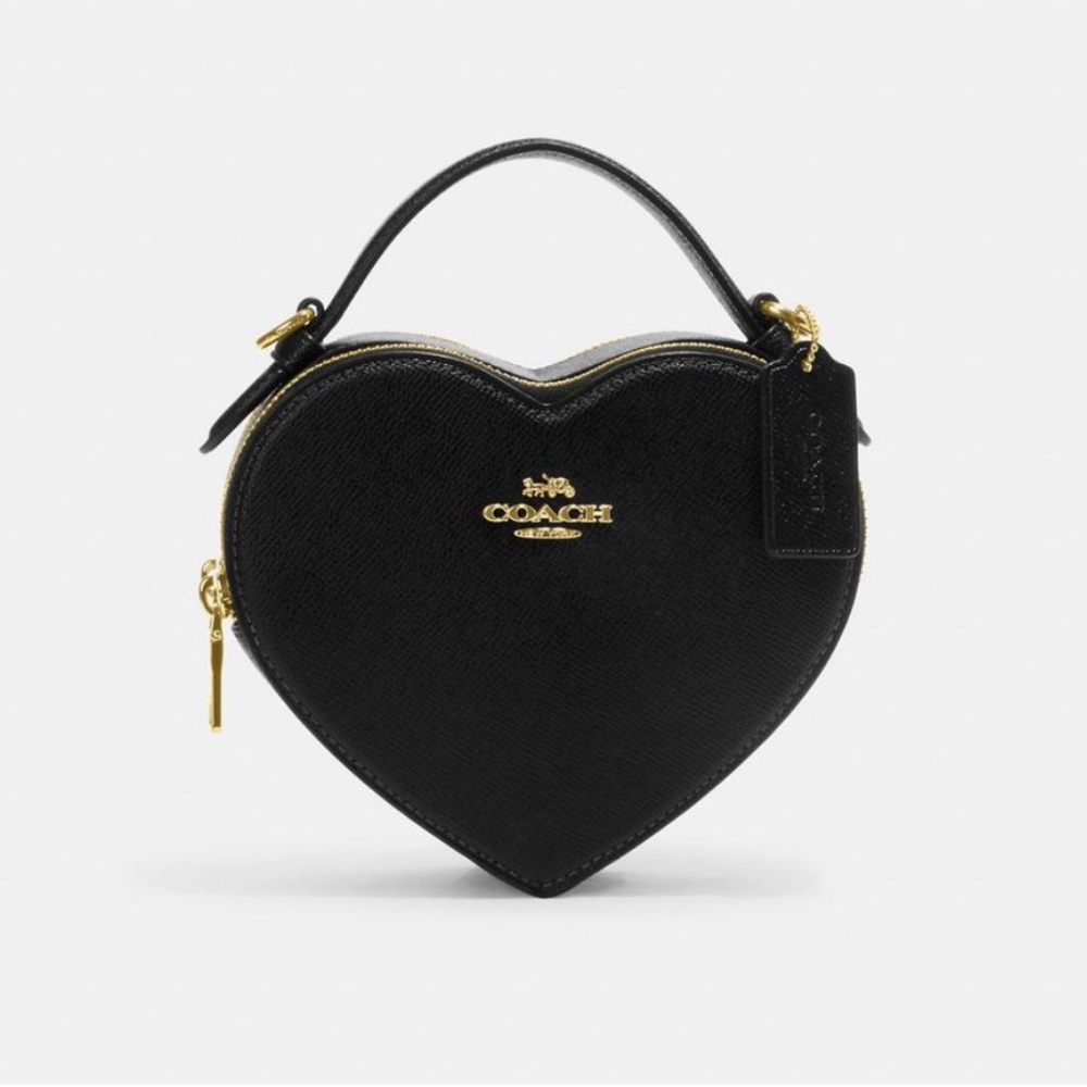 Coach Black Leather Heart Purse